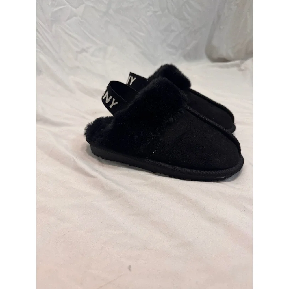 Nicole Miller - Slippers Faux Fur Elastic Strap NMNY - Black -‎ 10 - Kids
